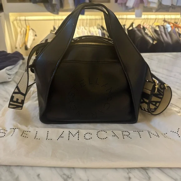 Stella McCartney Black Tote with Logo Strap - Picture 4 of 8